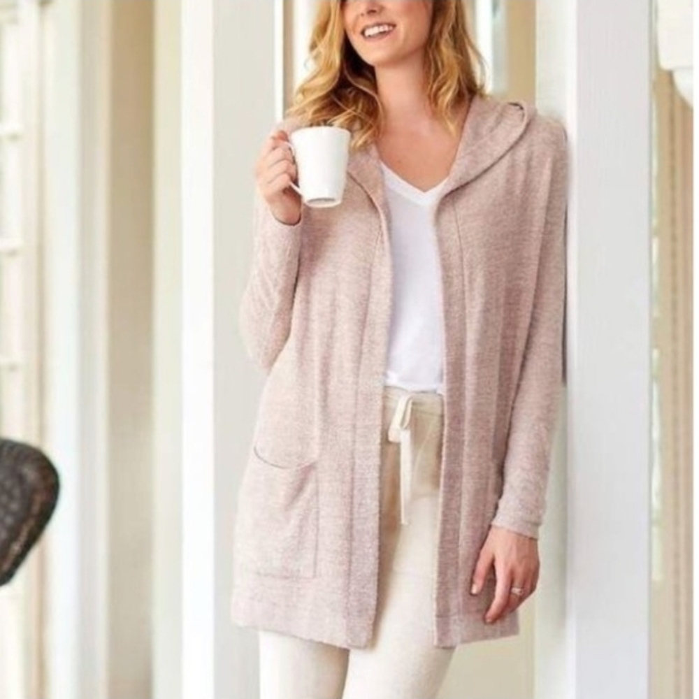 Barefoot Dreams COZYCHIC LITE Resort Cardi w/Hood in Vintage Rose/Pink 1X